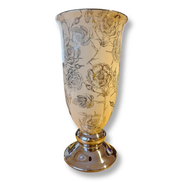 Deko Vase "Antik Flowers" abgerundet - 24cm