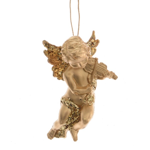 Engel mit Geige – Gold – 10 cm