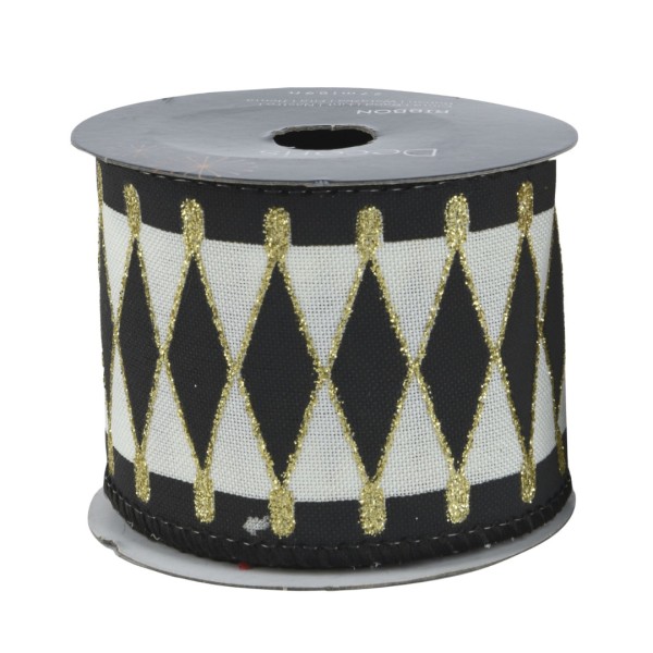 Deko Band Schwarz/Weiß (Breit) - 2m K463439-d
