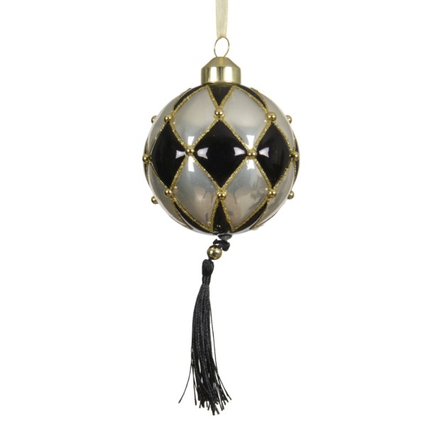 Weihnachtskugel "Ornament" (rund) - Perlmutt K071001-b