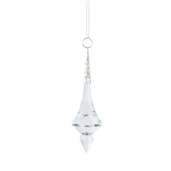 Deko Anhänger "Kristall" aus Glas - 12,5 cm - Geschwungenes Ornament K510688-b