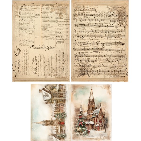 6er Set Reispapier "Weihnachten 25" - 3 versch. Designs