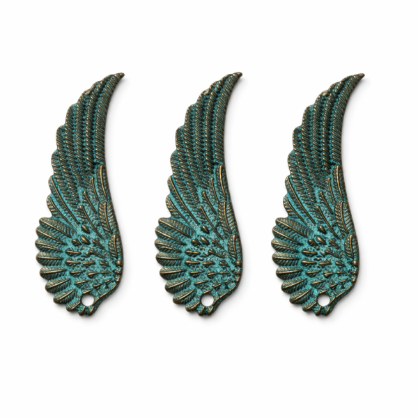 3er Set Antike Flügel mit Goldverzierung - 2te Wahl