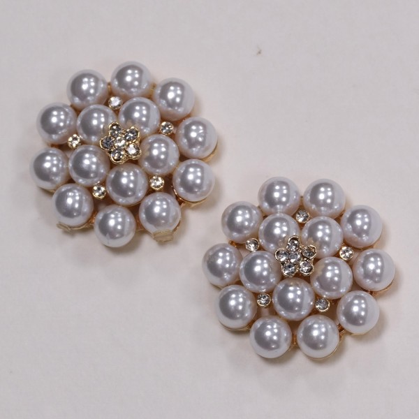 Strasselemente "Perlen" 2er Set - 3,5 cm (15 Perlen, 11 Strasssteine)