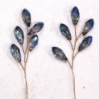 2er Pack Schmuckanhänger Zweig mit dunkelblauen Glassteinen – 4cm 2er Pack Schmuckanhänger Zweig mit dunkelblauen Glassteinen – 4cm