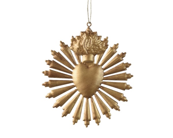 Anhänger für Weihnachten "Herz" 14cm - Gold K537496