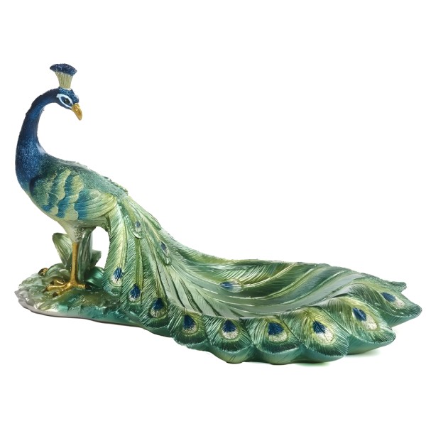 Deko-Pfau Blau/Grün - 19x30cm