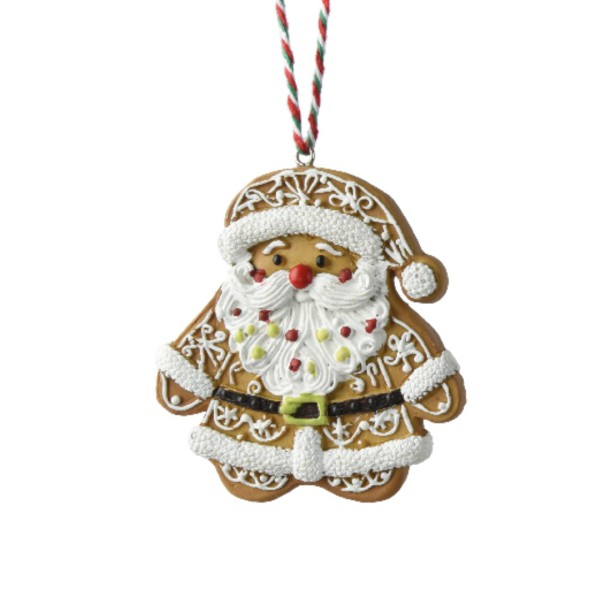 Lebkuchen-Anhänger Weihnachtsmann aus Polyresin – 9,5 cm K537874-a