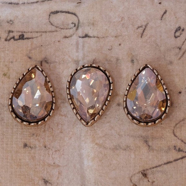 3er Set Schmuckornamente "Tropfen" - champagner