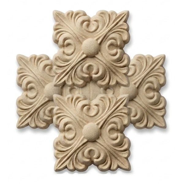 MDF Ornament mit Verzierung (4 Stk.)