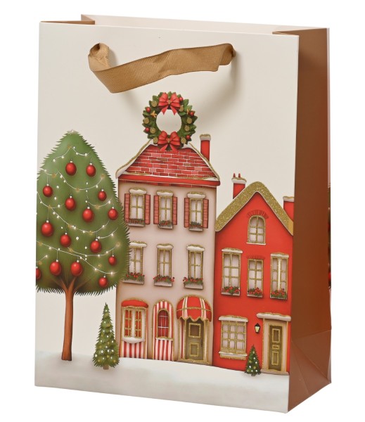 Papiertasche Weihnachten (seiten braun) 24 x 18 cm K374209a