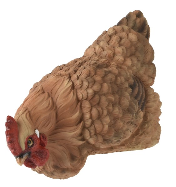 Deko Huhn (pickend) Braun - 14,5cm K810057-a