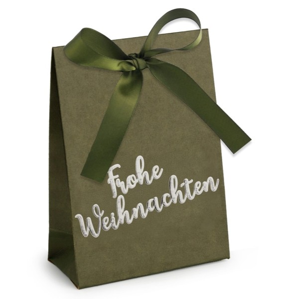 Tüte "Frohe Weihnachten" 14x10x5cm - Grün V1486B.1410.66