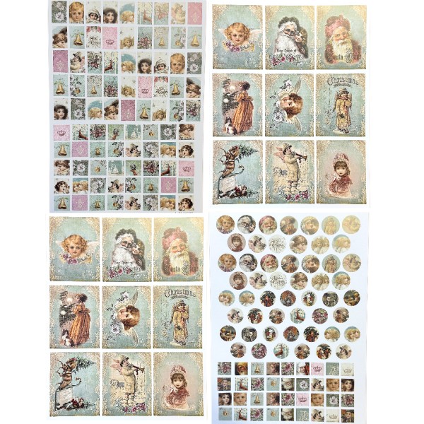 Keramikpapier Set "Weihnachten" - 4 Bogen