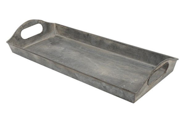 Tablett aus Metall/Nickel – Zink – 38×16×2,5 cm