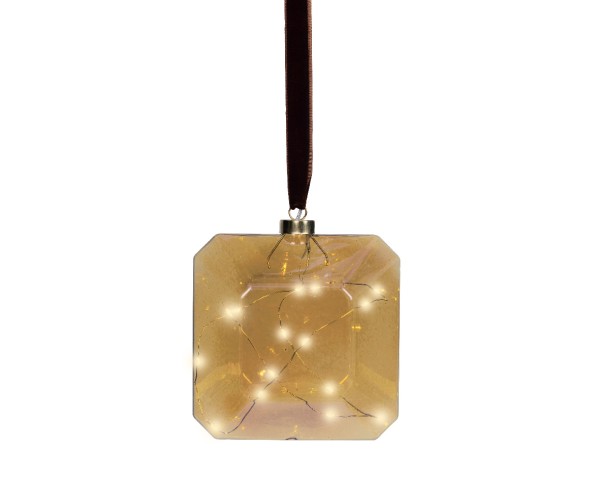 Micro LED Edelstein "Rechteck" Braun - 14cm K489438