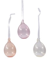 Glass Eier 3stk Rot/Gelb Glass Eier 3stk Rot/Gelb