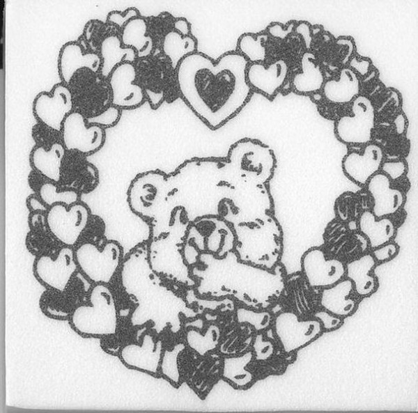 Stempel "Teddy im Herzrahmen"