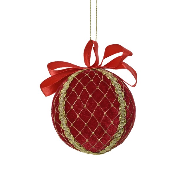 Deko Anhänger/Weihnachtskugel "Rund" - Hellrot K451906-b