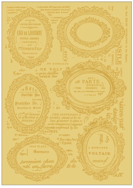 Transfermotiv "Spring 3" - Rahmen (gold) LBRO186