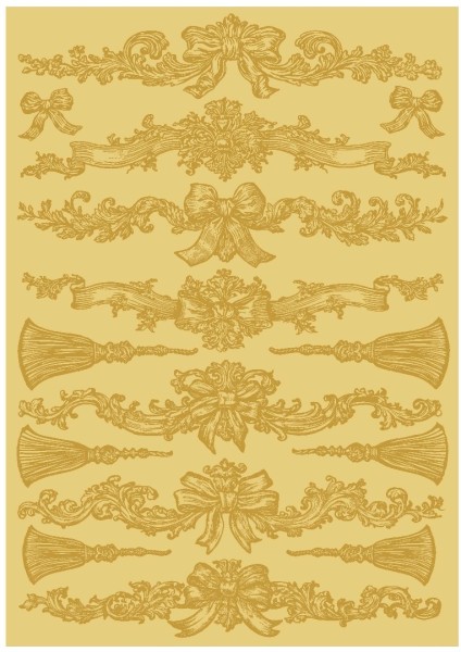 Transfermotiv "Spring 4" - Bordüren (gold) LBRO187