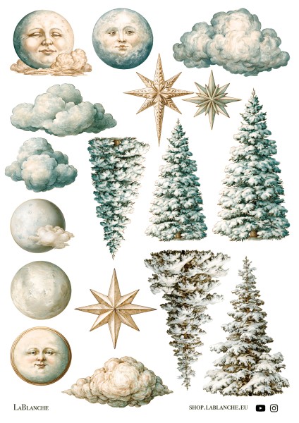 Naturalpapier "Sonne, Mond und Weihnachten" NP062