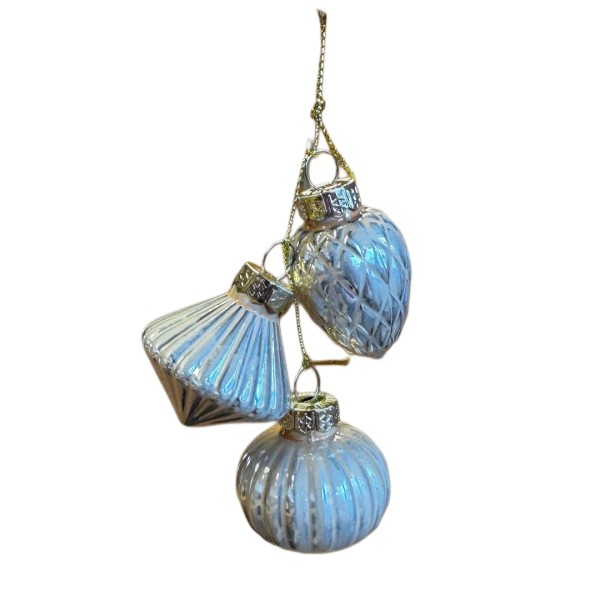 Glas Anhänger Weihnachten - Weiß K068278-d