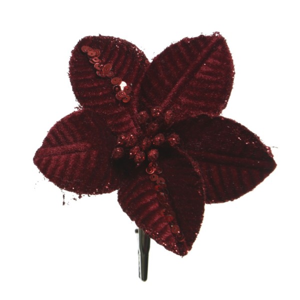 Blume auf Clip - Dunkelrot K629597-d