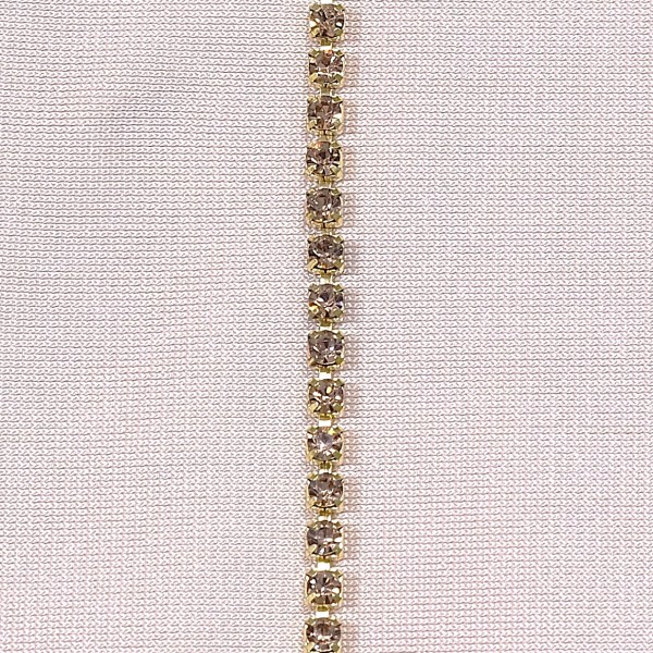 Strasskette "Classic" - Champagner 2 Meter - 3mm Breit