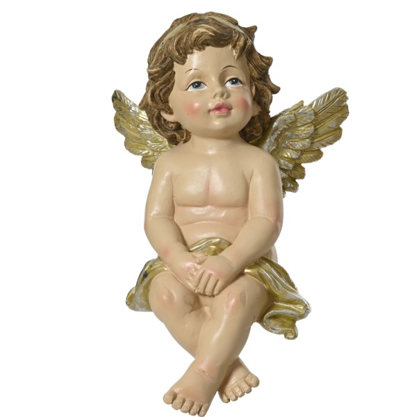 Sitzender Engel mit Blick nach Links - 22,5cm