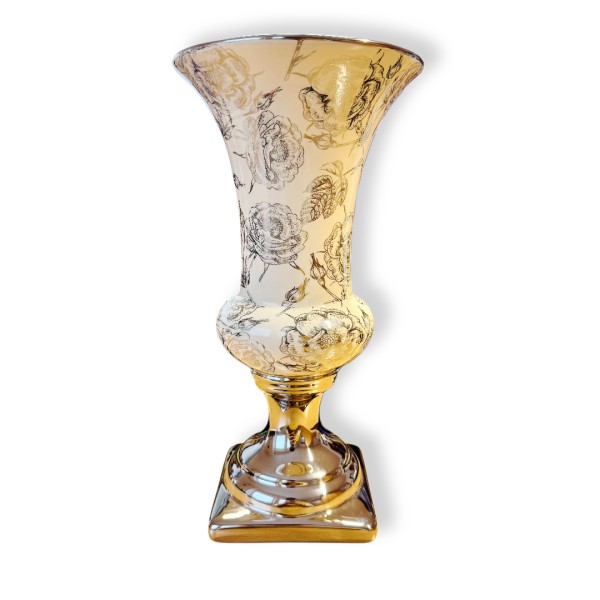 Deko Vase "Antik Flowers" m. Bauch - 24cm