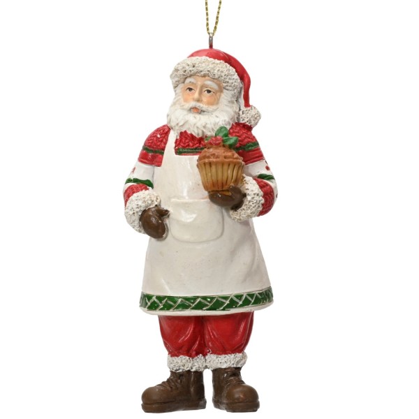 Weihnachtsmann mit Muffin Natur 11,5 cm K371921c