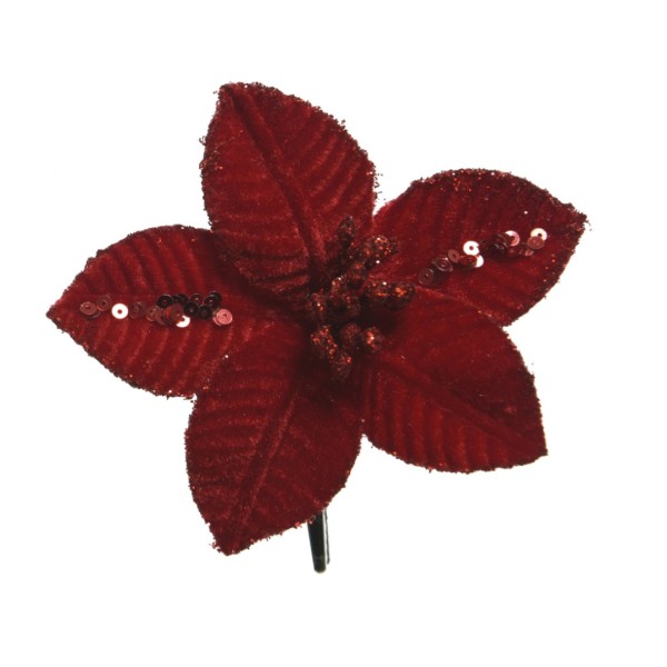 Blume auf Clip - Hellrot K629597-b