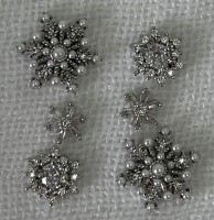 6 Dekoelemente "Schneeflocke" silber 6 Dekoelemente "Schneeflocke" silber