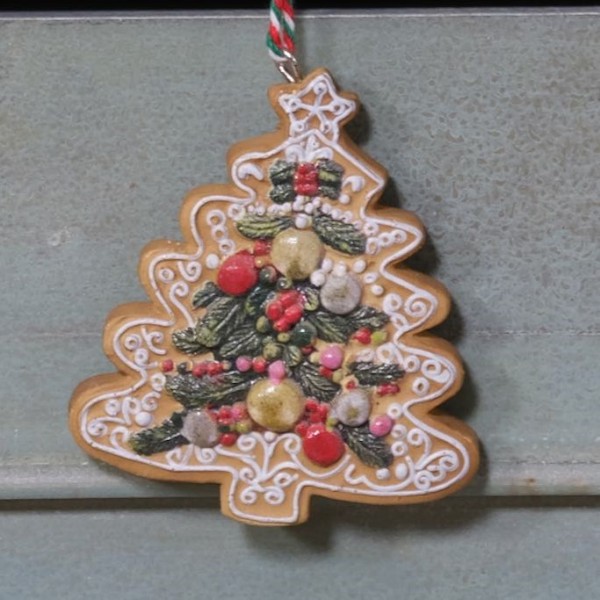 Lebkuchen-Anhänger Tannenbaum aus Polyresin – 9,5 cm K537874-b