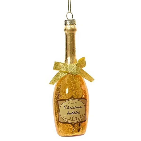 Deko Champagnerflasche 13,5cm - Gold