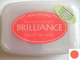 Archival Ink Brilliance Rocket Red Gold