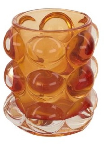 Teelichtglas "Bubble" - orange D52646-226orange