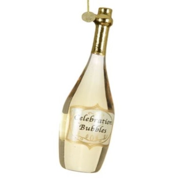 Deko Champagnerflasche 14cm - Gold