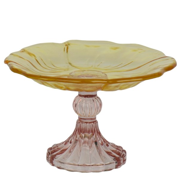 Glas Etagere "Blume" Gelb/Rosa K873240gelb