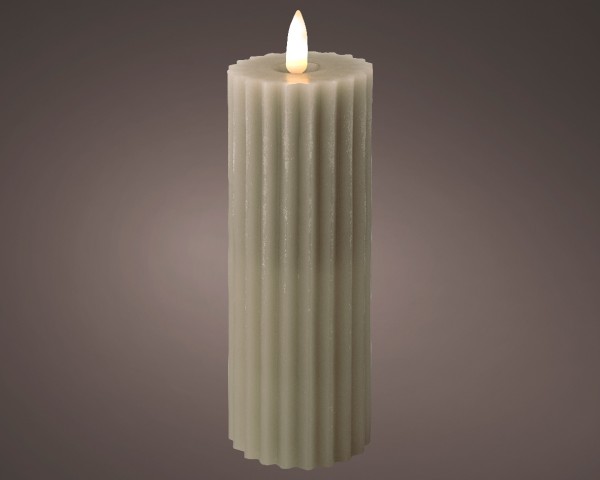 LED Kerze Grau 17,5 cm