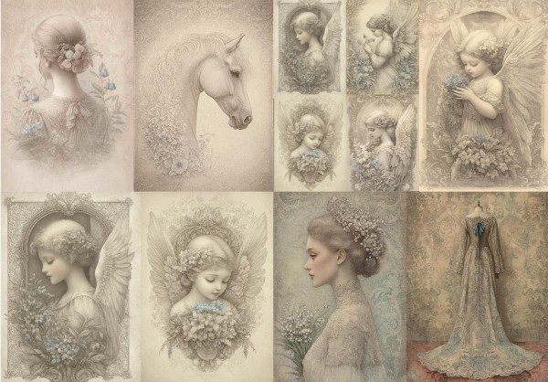 Komplett-Set "Vintage Flowers" Var. 2