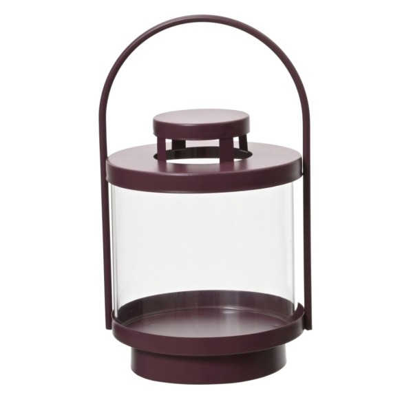 Eisenlaterne mit Glas 21cm - Bordeaux