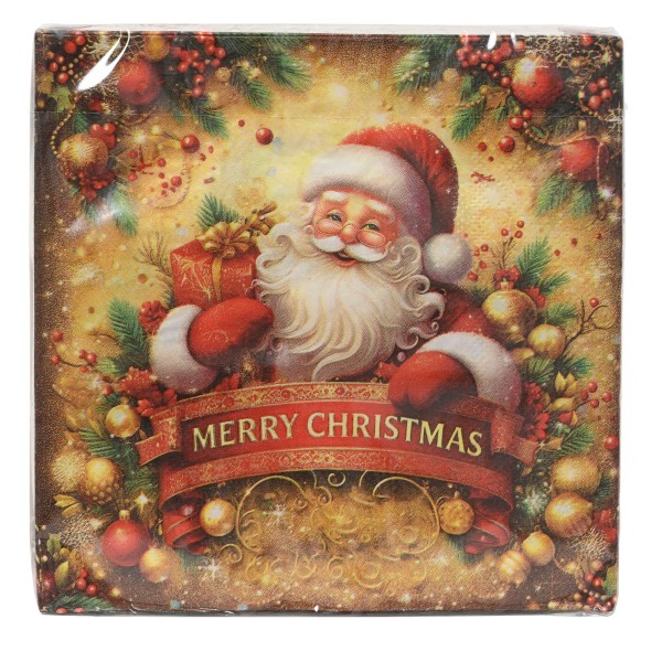 20er Set Servietten "Weihnachtsmann" - 33x33cm K601212