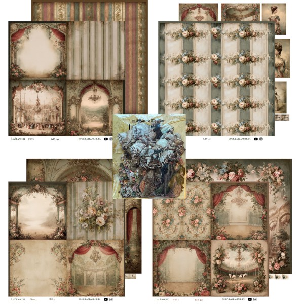 Kleines Papierset "Wien" - 4 Papiere, 4 Tags, 53 Gelaserte Elemente