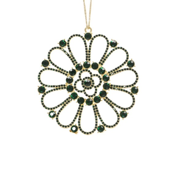Deko Schmuck Anhänger "Schneeflocke" Grün - 11,5cm K512794-a
