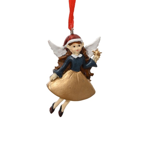 Mini-Figur Anhänger "Engel mit goldenem Rock" - 6,5 cm K512497-d