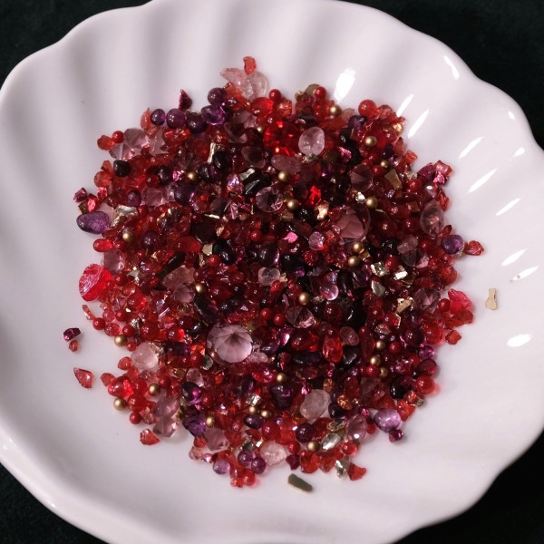 Dekostein-Sortierung "Rubinrot“ – Rot/Gold