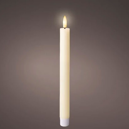 2er Set LED Spitzkerze 24cm - Weiß