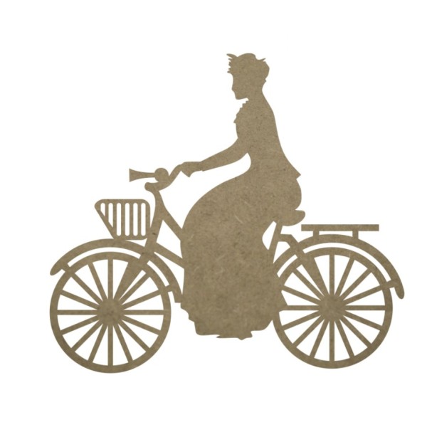 MDF Silhouette "Frau auf Fahrrad" - 6cm SSML012A
